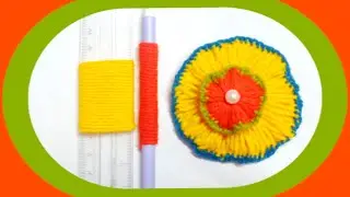 It's so Cute 🌸💐Superb Woolen Flower Making Trick with Scale - Hand Embroidery Amazing Flowers