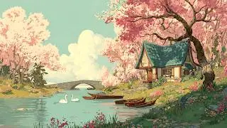 Spring Cherry Blossom by the River | Disney Music from Another Room | Cozy Atmosphere