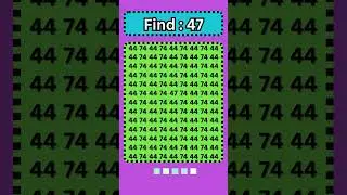 🌟Find the number 47 in 5 seconds or less🌟 #short #shortsfeed #braingame