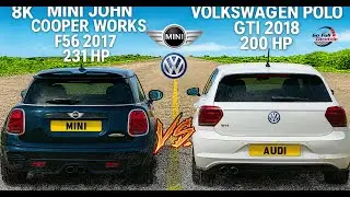 💰 $28K MINI JCW F56 2017 (231 HP) vs $22K VW Polo GTI 2018 (200 HP) e commerce drag race