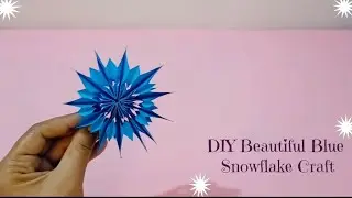 Beautiful Blue Snowflake Craft ❄️| Easy & Stunning Paper Art 🩵| Winter craft Idea #PaperSnowflake