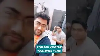 Station Master training time masti. 🤩 @itsmesanjeev.816 #stationmaster #railway #zrti #love #masti
