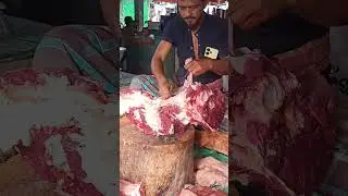 FRESH MEAT/BEEF PROCESSING & CUTTING BD BUTCHER SHOP. FASTEST SLICING SKILLS.