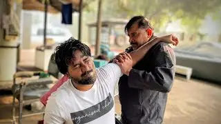 Most Relaxing Cosmic Head Massage By Dinesh Barber | Indian Street Massage | BarberVibes ASMR