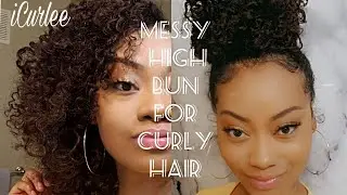 HOW TO: *2 MINUTE* MESSY HIGH BUN | Curly Hair