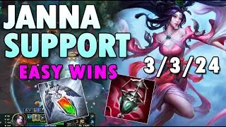 LOL Janna Support season 10 Sacred Sword Skin Build Gameplay League of Legends s10 Runes UTM