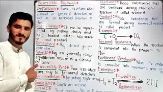 Reversible and Irreversible Reaction /Difference Between Reversible and Irreversible Reaction