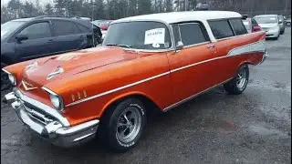 1957 Chevy Nomad, Fire Damage, up for Auction at IAA.