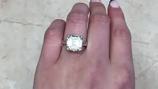 Spaulding 5.90ct Center Asscher Cut Diamond Engagement Ring - Spaulding Ring - Hand Video