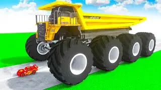 McQueen Transforming to GIANT DUMP TRUCK BTR BIGFOOT in Teardown!