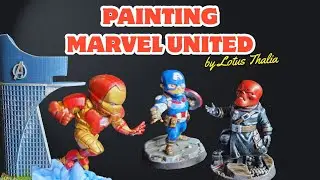 Marvel United Miniature Painting | Captain America, Iron Man & Red Skull #lotusthalia #marvelunited