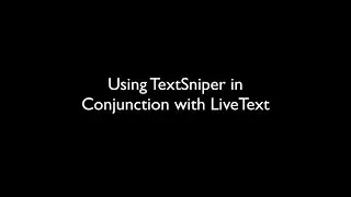 Using TextSniper in Conjuction with LiveText