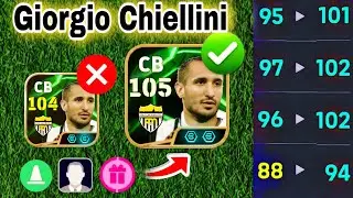 Giorgio Chiellini 105 BEST TRAINING Max Level, Player Progression, Free Big Time eFootball 2026