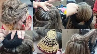 Real bridal beautiful hairstyle/Bridal Juda hairstyle/Easy & beautiful bridal hairstyle for beginner