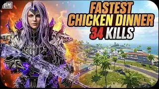 34 KILLS! 😱 FASTEST Chicken Dinner in NUSA Map! (Hacker or What?)