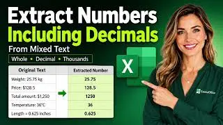 How to extract numbers including decimals from text in Excel