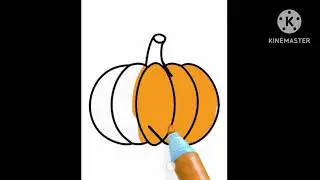 How to draw a Pumpkin 🎃 Easy step by step #draw&colour #foru 