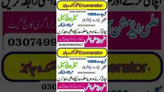Punjab Govt announced 10,000 plus jobs|Enumerator & DM Jobs #shorts  #professoramir #job