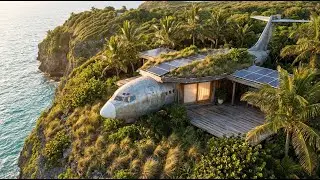 A Crashed Plane on a Cliff&hellip; Now It Has a Terrace and Solar Panels (Unbelievable)
