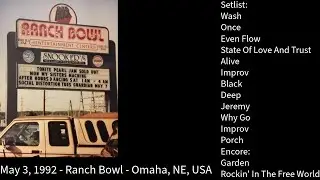 Pearl Jam Live 05-03-1992 - Ranch Bowl - Omaha, NE, USA