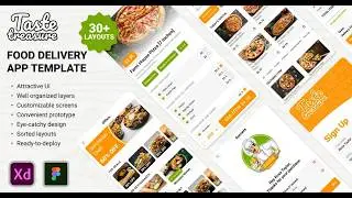 Taste Treasure UI Kit - Design Fast & Delicious Food Delivery Apps 🍕📱