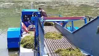 river garbage cleaning boat