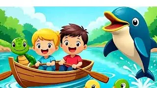🚤 Row Row Row Your Boat | Cute 3D Nursery Rhyme with Animals | Fun Kids Song for Toddlers