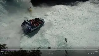 KAYAK and JET BOAT at HUKA FALLS.. lucky escape.
