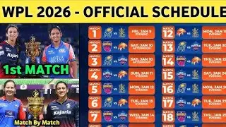 WPL 2026 OFFICIAL MATCH SCHEDULE | 9 JANUARY MI VS RCB | RK CRICKET UPDATE |LIVE MATCH 