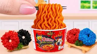 DIY Miniature Cooking Fried Squid and Shrimp Donut by Tiny Mila Chef