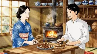 Chestnut Rice & Grilled Fish in an Old Japanese House 🍁🐟 Cozy Autumn Ambience | Ghibli-Style ASMR