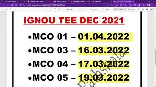 IGNOU MCOM EXAM DATES FOR DEC 2021 FOR MCO 01 - MCO 7