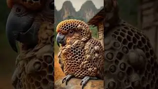 Rescue Worker Cleans Parrot&rsquo;s Body Infested with Honeycomb!#parrot #birds #animlas