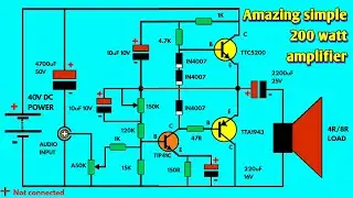 SIMPLE AMAZING 200 watt DIY POWER AMPLIFIER MAKING|| Audio amplifier|| Audio equipment