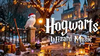 When Hogwarts Sleeps on Christmas Night ✨ Calm Harry Potter Wizard Music