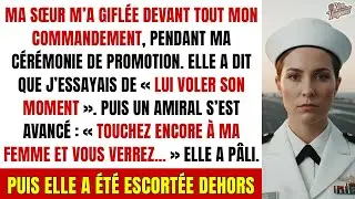 Ma sœur m'a giflée à ma promotion, la réaction de mon Commandant a choqué tout le monde.