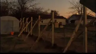 Putting in fence post as straight as possible! __DAY 1__