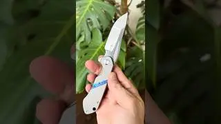 Twosun Knife TS172 Shan Hassan Tepe Design M390 Timascus Titanium Linerlock folder #EDC Hollow