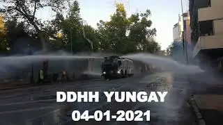 Uso de carros lanza agua 04 de Enero de 2021