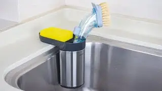 simpletome Sink Sponge Holder With Dish Brush Organizer, Suction Cups or Countertop