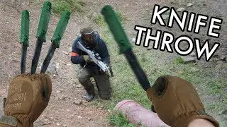 Guy Throws KNIVES at Airsoft Players