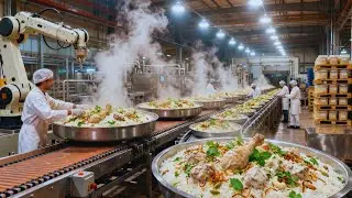 Inside a White Chicken Biryani Factory | Traditional Aromatic Rice & Tender Chicken Layering Process