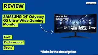 Обзор игрового ультраширокого монитора Samsung Odyssey G5 34 дюйма | 165 Гц, радиус кривизны 1000...