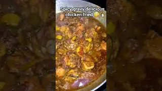 Asmr chickenfried spicy gravy #food #viralsong #viralshort  #kentsvlog #villagecookingchannel