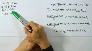 Performing a Sign Test in Nonparametric Statistics, Problem 3
