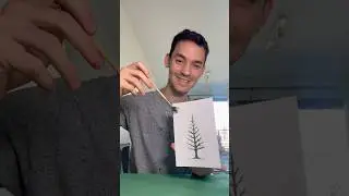 Let&rsquo;s Paint a Realistic Pine Tree Using a Fan Brush! 🌲✨🤩 #artistomg