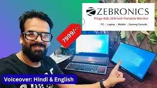 ZEBRONICS Pixigo A16, 15.6 inch Portable Monitor