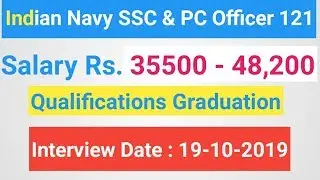 Indian Navy Recruitment 2019 &ndash; Apply Online for 121 PC & SSC Officer Posts