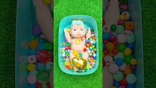 Full of 3 Rainbow BathTubs Candy with M&M's & Magic Slime Cutting