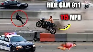 High-Speed Police Chase 153MPH &mdash; Airborne Crash Shocks Officers | RIDE CAM 911